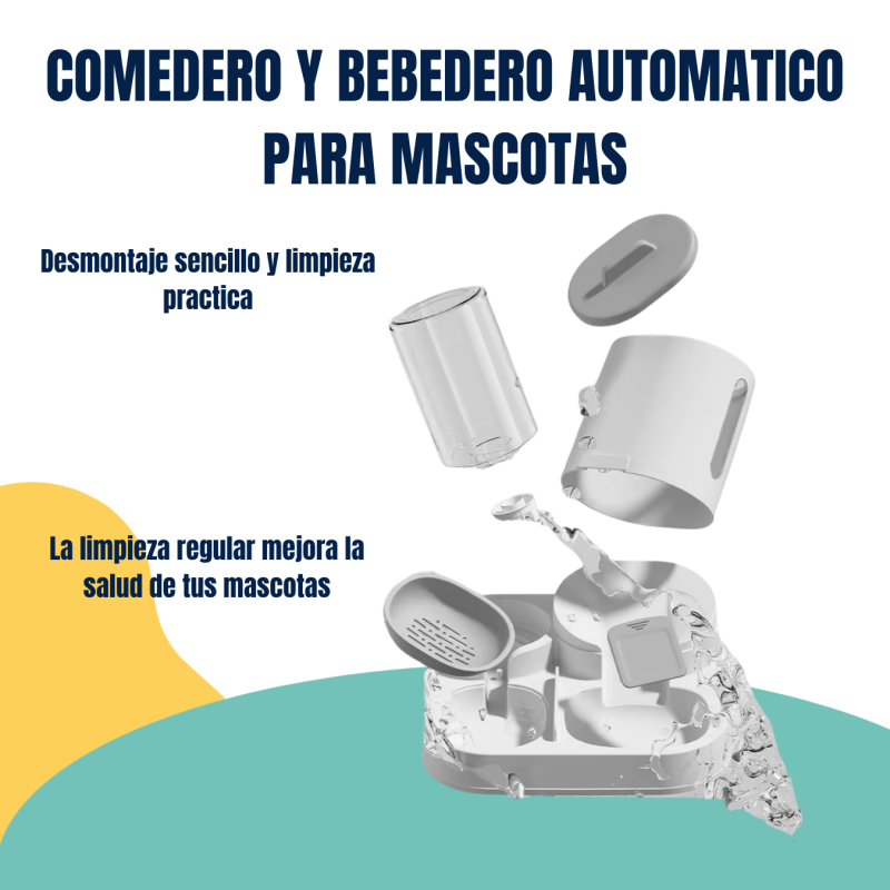 Comedero Bebedero Dispenser Doble Automatico 1.8lts Mascotas