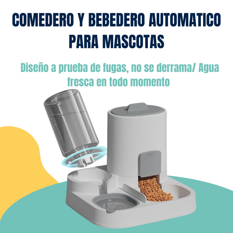 Comedero Bebedero Dispenser Doble Automatico 1.8lts Mascotas