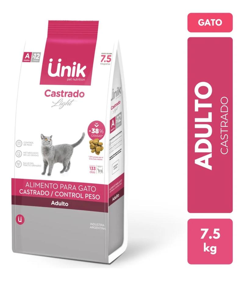 Alimento Para Gato Unik Gato Castrado 7.5kg