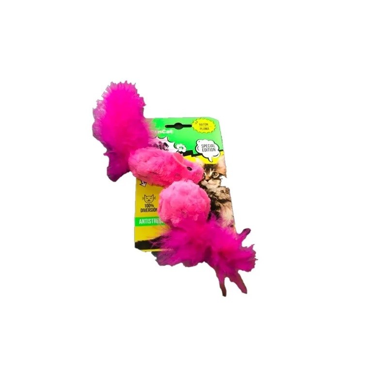 Juguete Raton Plush Pluma Y Pelota Gatos Siames Mascotas!!