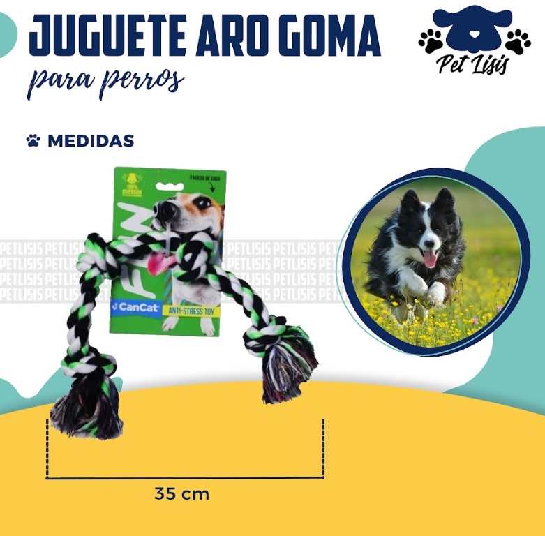 Juguete Soga 2 Nudos Cancat Perro Grande Cachorros