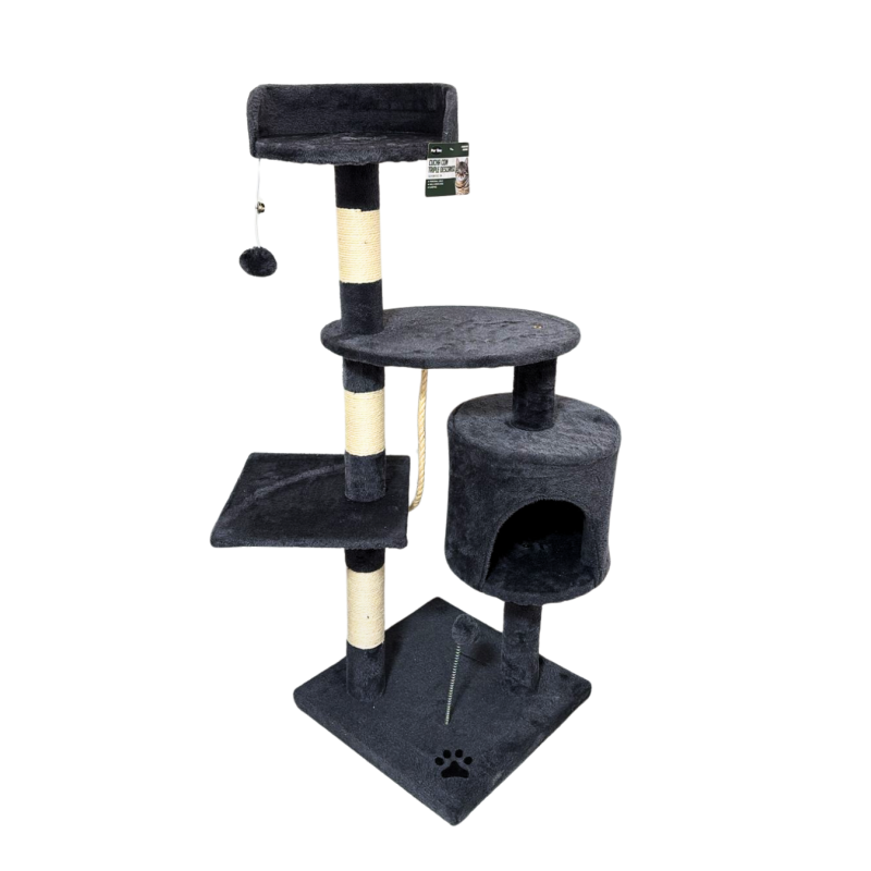 Rascador Cucha Triple Con Descanso Premium Gatos Mascotas