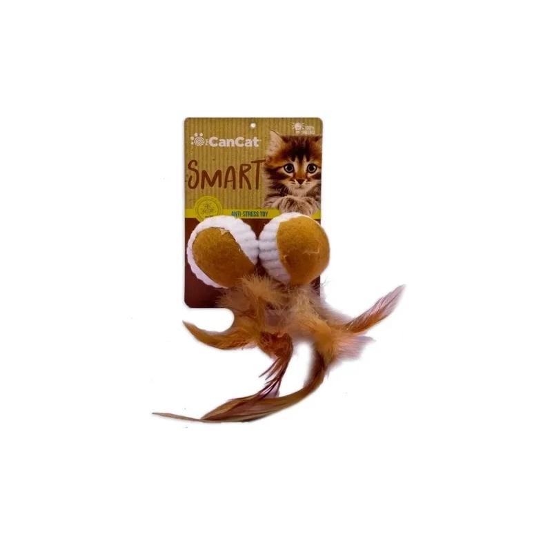 Juguete Bolas De Felpa C/plumas Gatos Persa Siames CanCat