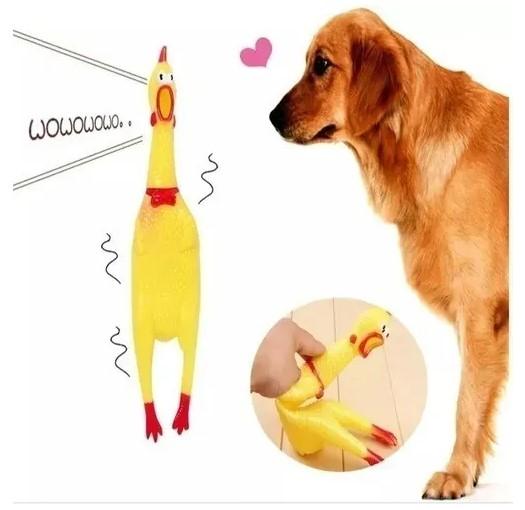 Juguete Gallina Pollo Chillon 15cm Perros Mascotas