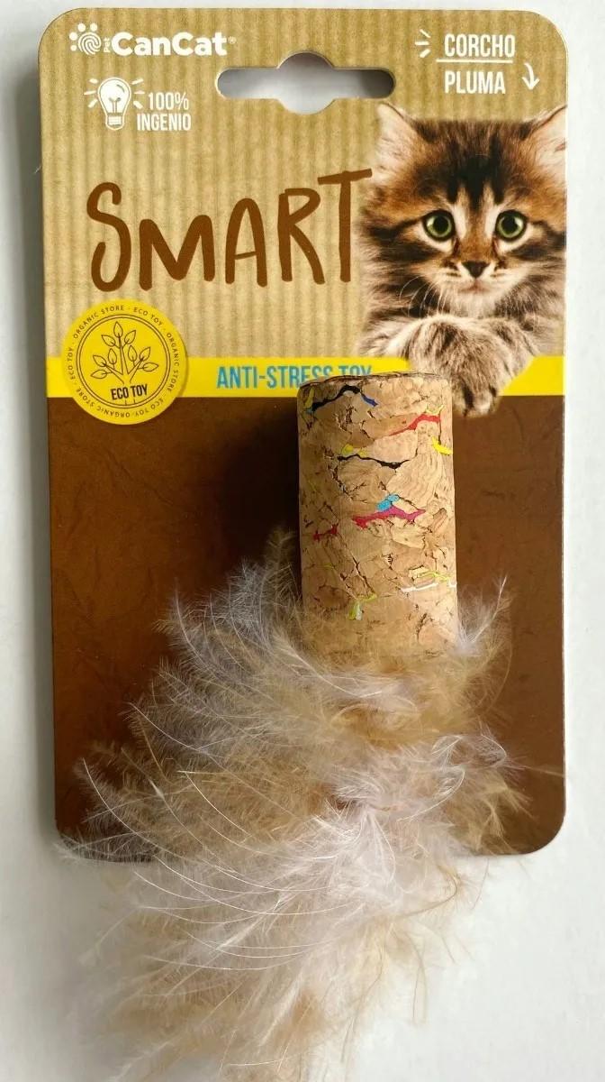 Juguete Gatos Corcho C/ Plumas Cancat Persa Siames