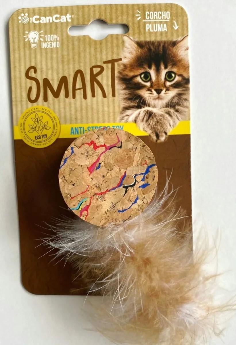 Juguete Gatos Corcho C/ Plumas Cancat Persa Siames