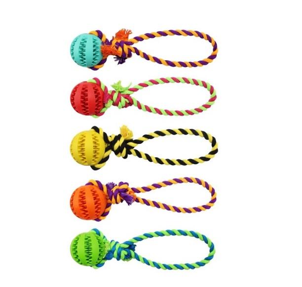 Juguete Pelota Beisbol C/ Manija Perros Cachorros