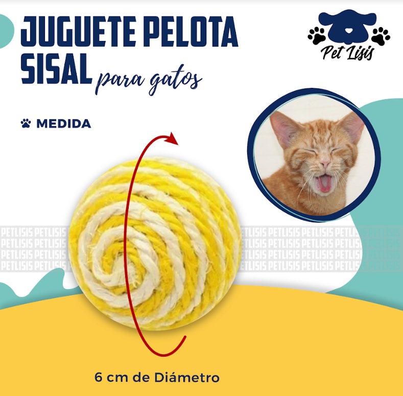 Juguete Pelota Sisal Trixie Gatos Mascotas Siames
