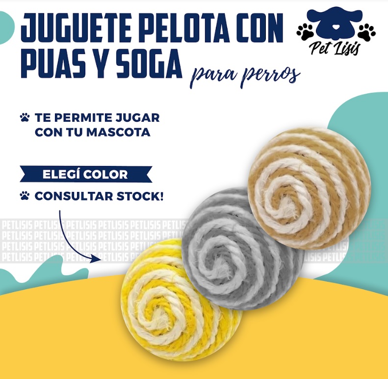 Juguete Pelota Sisal Trixie Gatos Mascotas Siames