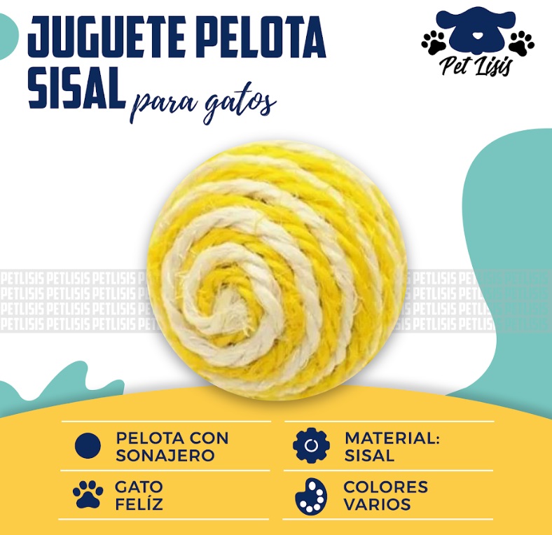 Juguete Pelota Sisal Trixie Gatos Mascotas Siames