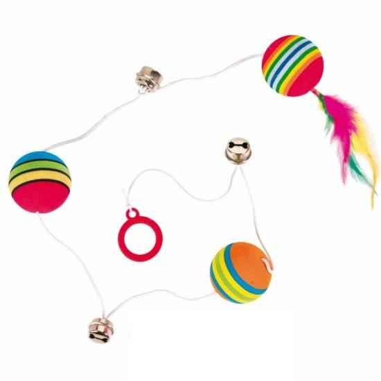 Juguete Pelotas C/ Cinta Elastica Gatos Persa Siames Trixie