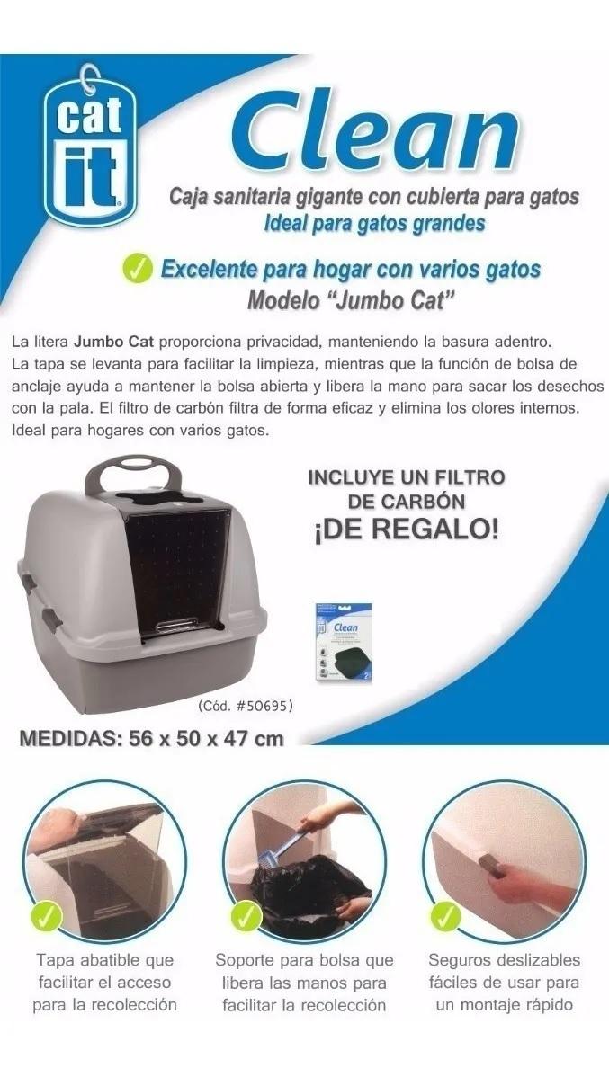 Litera Catit C/filtro Jumbo Baño Arenero Gatos Persa