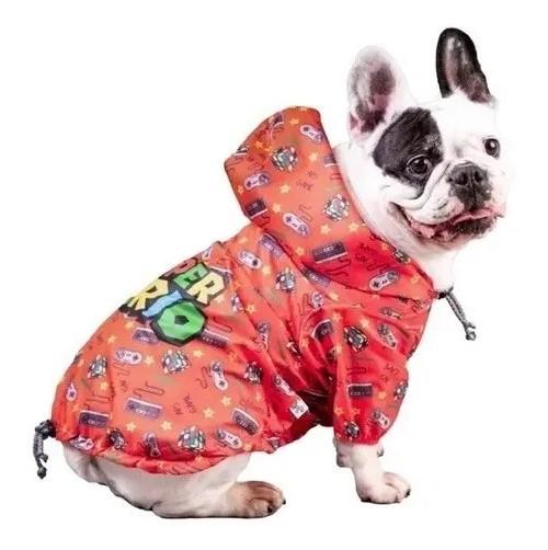 Piloto Impermeable Super Mario Ropa Perro Mascota Cachorro