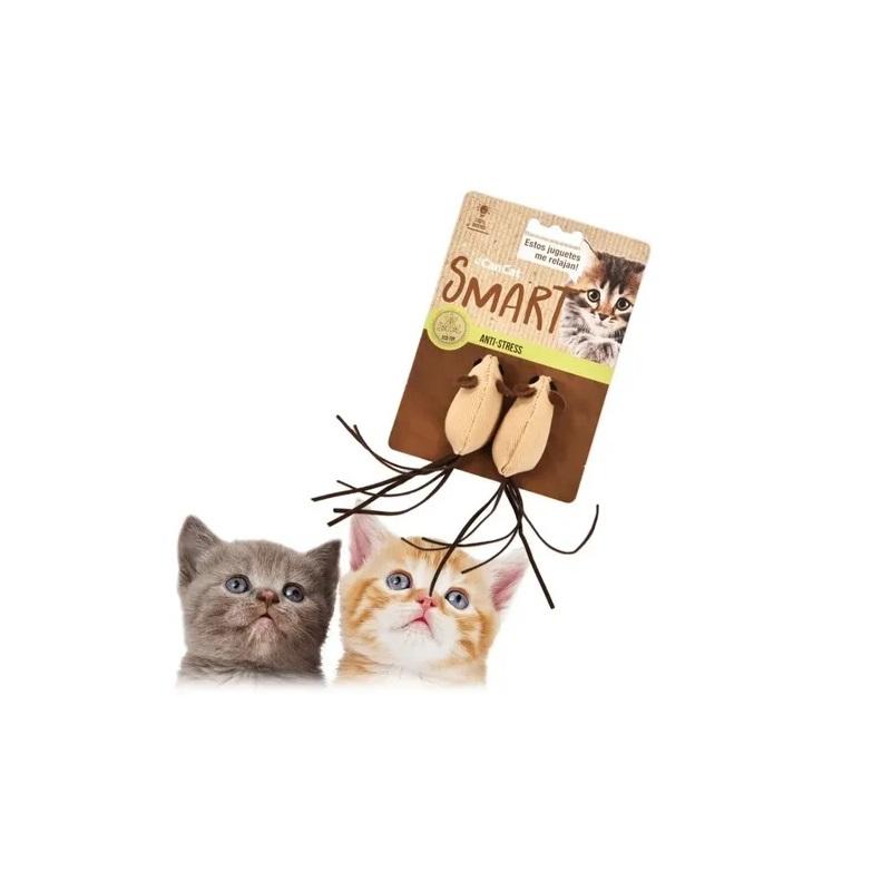 Juguete Duo Raton Anti Stress Gatos Persa Siames Mascotas