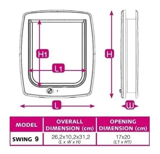 Puerta Vaiven Swing 9 Perros Gatos Cachorros Mascotas Ferplast
