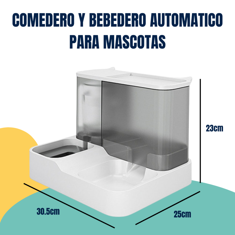 Comedero Bebedero Dispenser Doble Automatico 2,8lts Mascotas