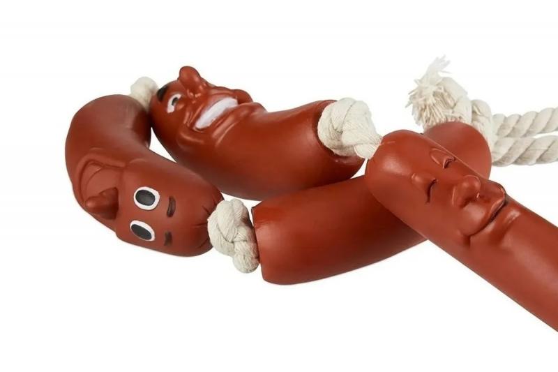 Juguete 3 Salchichas C/ Soga Perros Cachorros