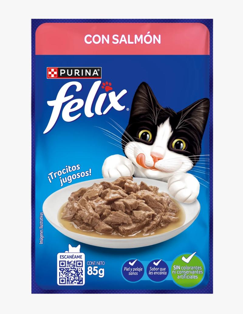 Felix Pouch Gato Adulto Salmon 85gr x15u