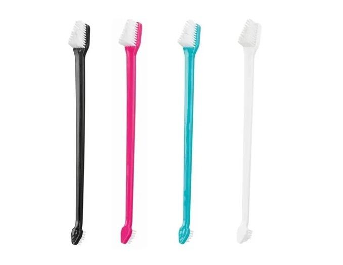 Cepillo De Dientes Largo Doble Perros Cachorros Mascotas