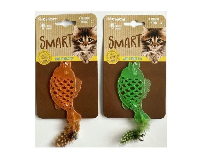 Juguete Pez D Silicona Con Pluma Gatos Persa Siames Mascotas