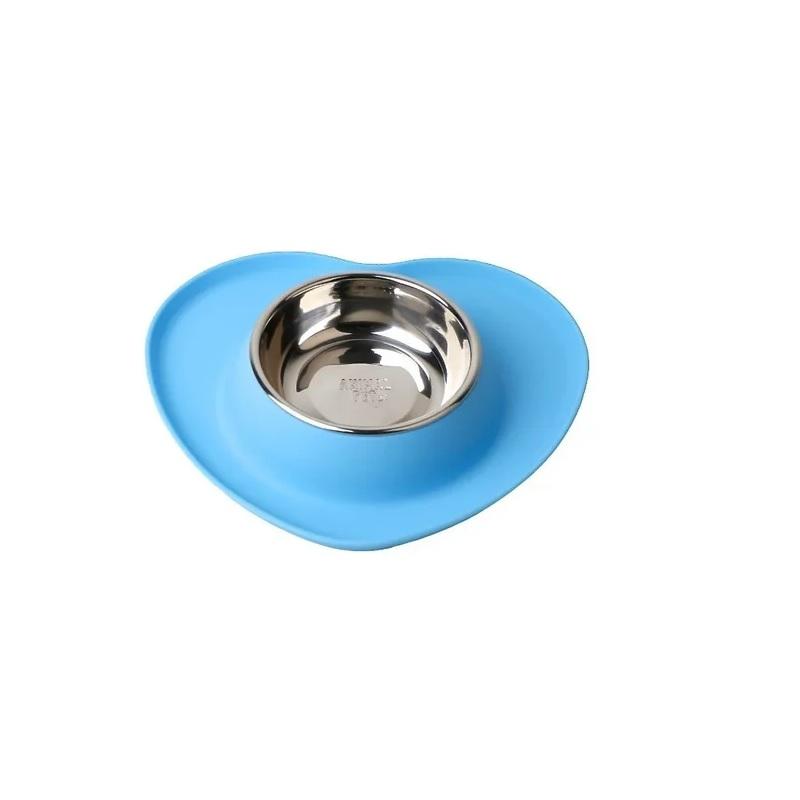 Comedero Bebedero Silicona Corazon Small Perros Mascotas