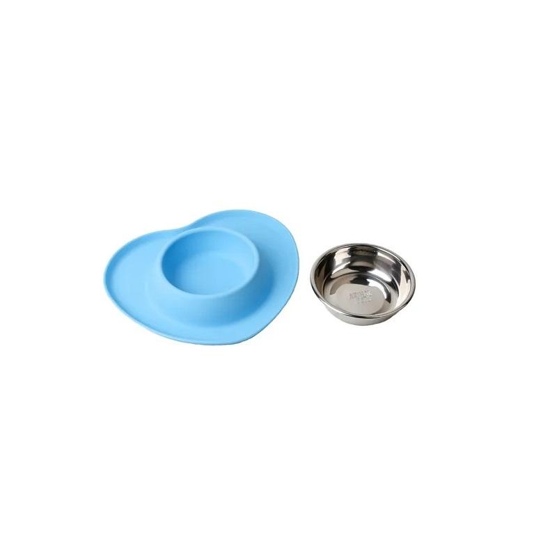 Comedero Bebedero Silicona Corazon Small Perros Mascotas