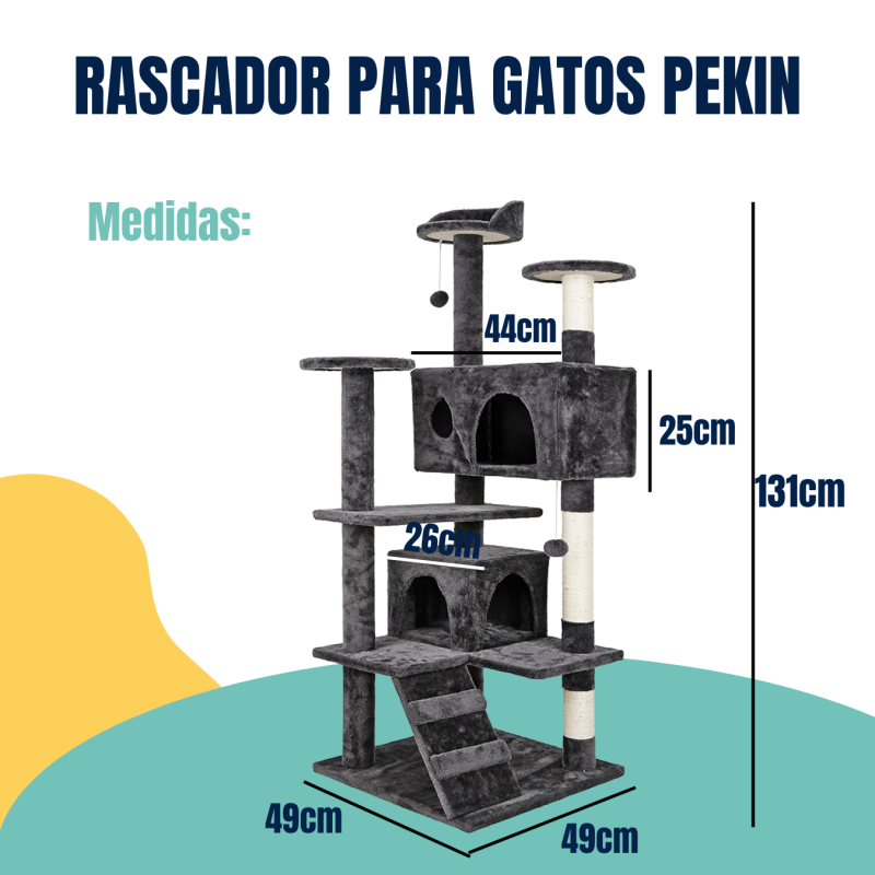 Rascador Poste Gimnasio Torre Pekin Para Gatos Mascotas