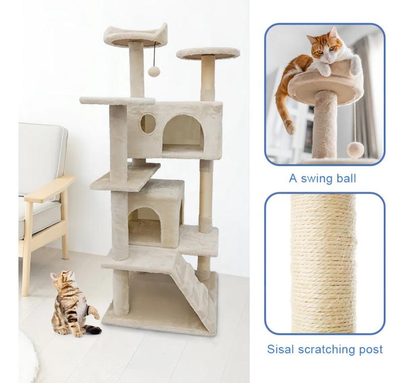 Rascador Poste Gimnasio Torre Pekin Para Gatos Mascotas