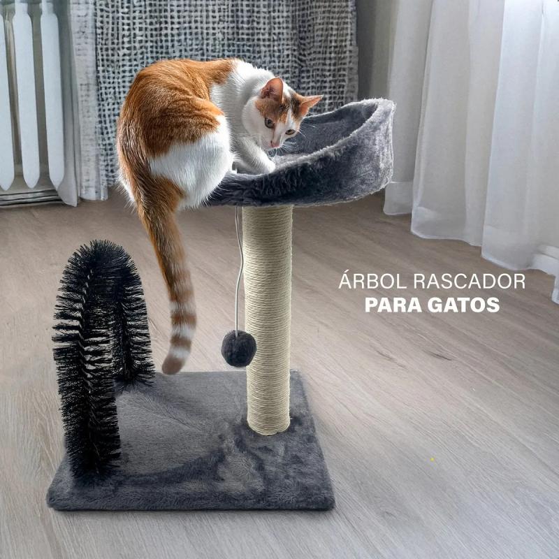 Rascador Puente Con Descanso Arbol Arco Cepillo Para Gatos