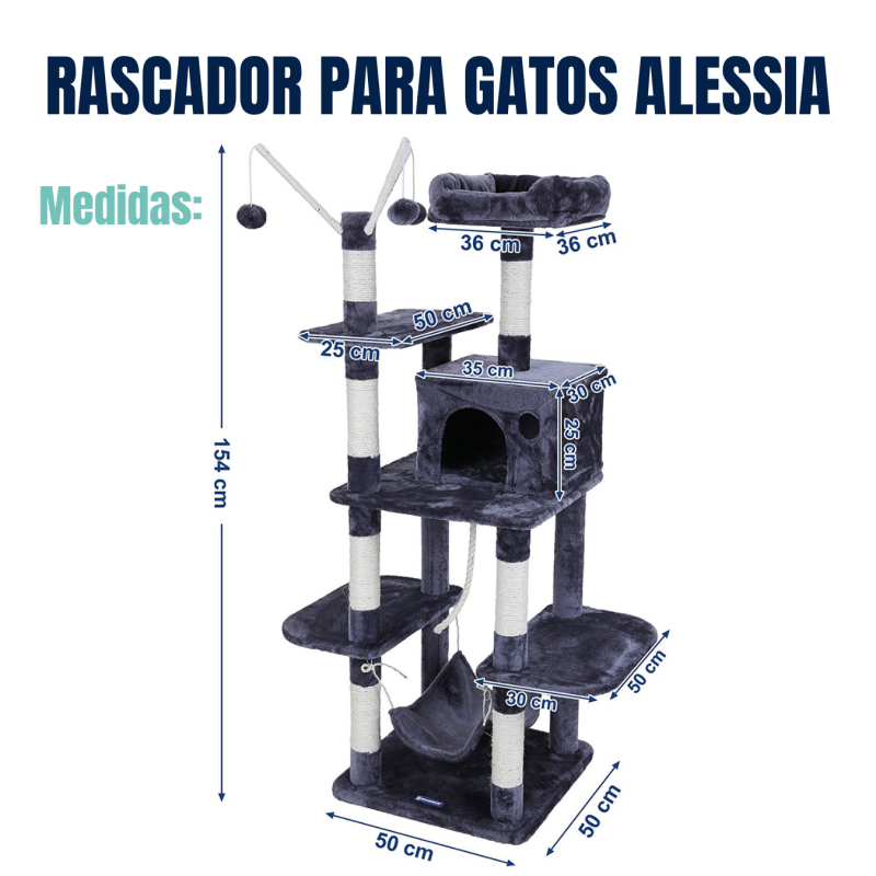 Rascador Alessia Premium Gatos Siames Persa Mascotas Petlisis