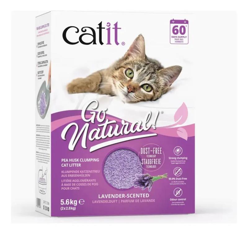 Piedritas Para Gatos GoNatural Lavanda Aglomerantes Arena X5.6kg