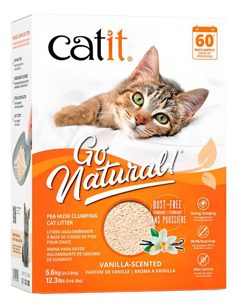 Piedritas Para Gatos GoNatural Vainilla Aglomerantes Arena X5.6kg