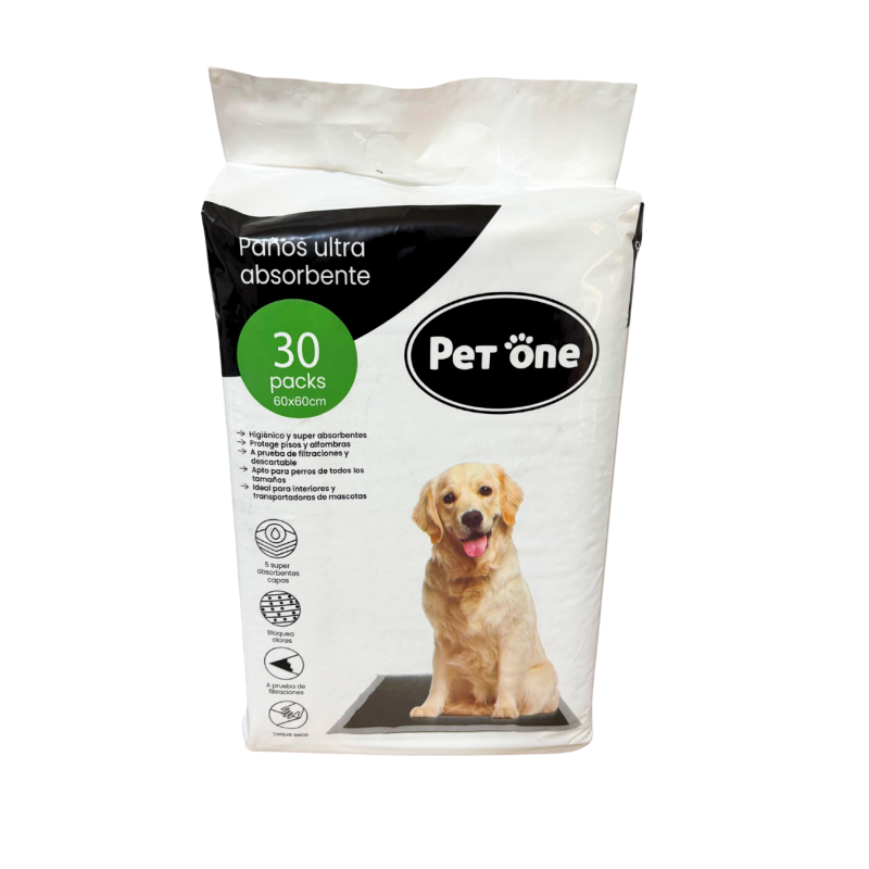 Paños Sanitarios Para Perros Pet One X30u 60x60 Cachorros