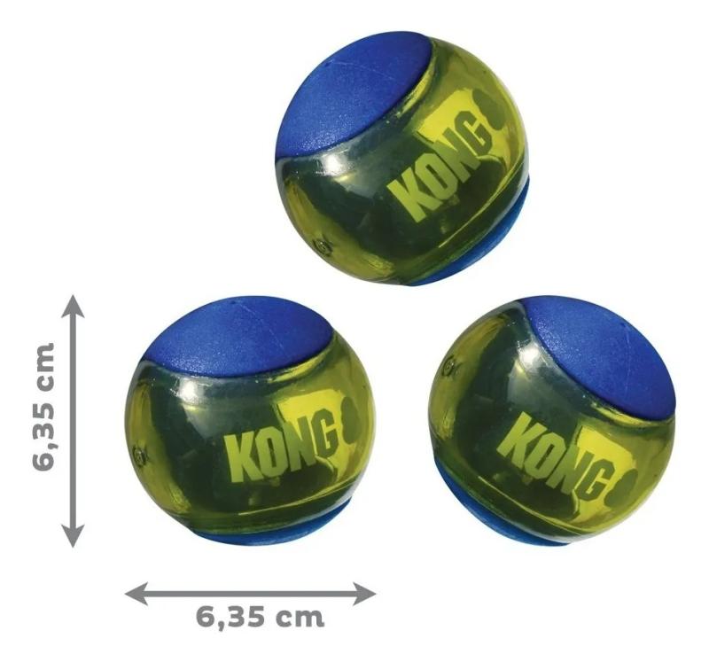 Juguete Pelotas Squezz Action Medium Azul Y Verde X3u Kong