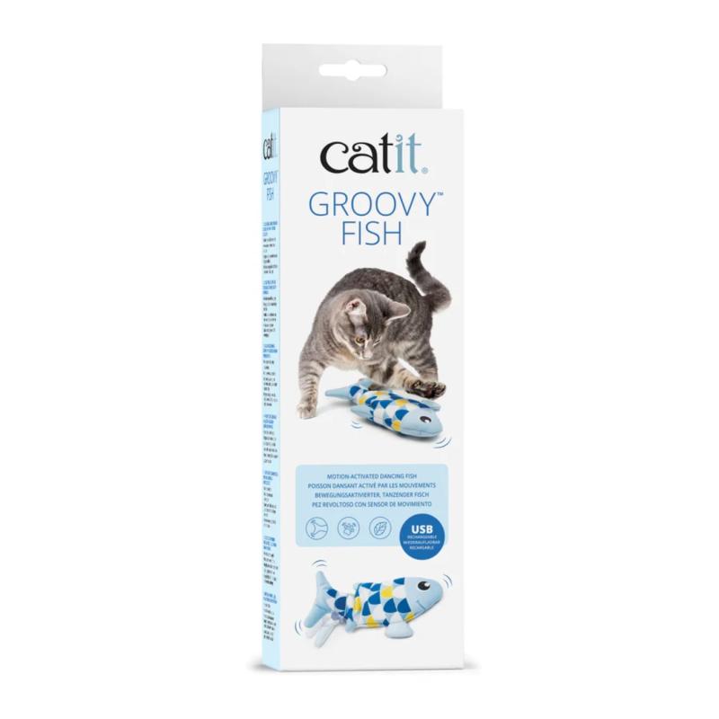 Juguete Peluche Pez Electronico para Gatos Azul Catit