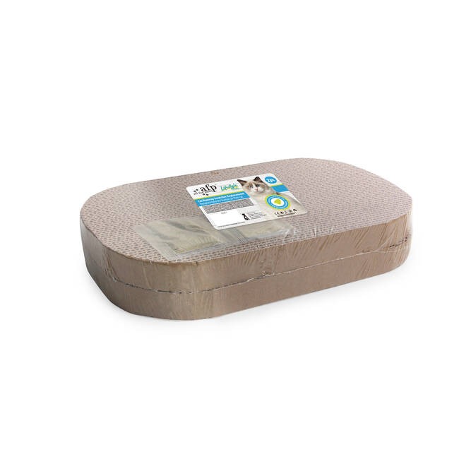 Rascador De Carton Doble Con Hierba 33x20cm Para Gatos Afp