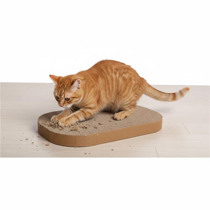 Rascador De Carton Doble Con Hierba 33x20cm Para Gatos Afp