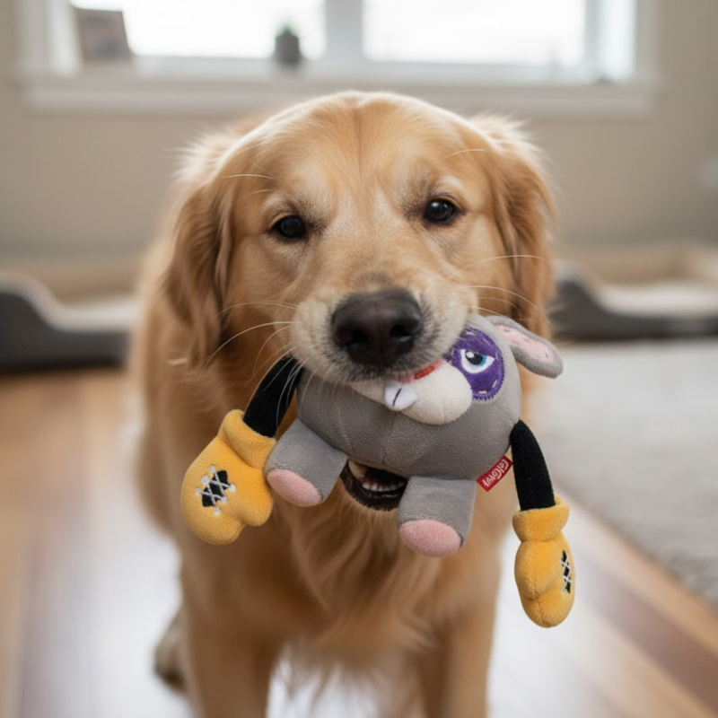 Juguete Para Perros Peluche Conejo Rock Zoo Gigwi Mascotas