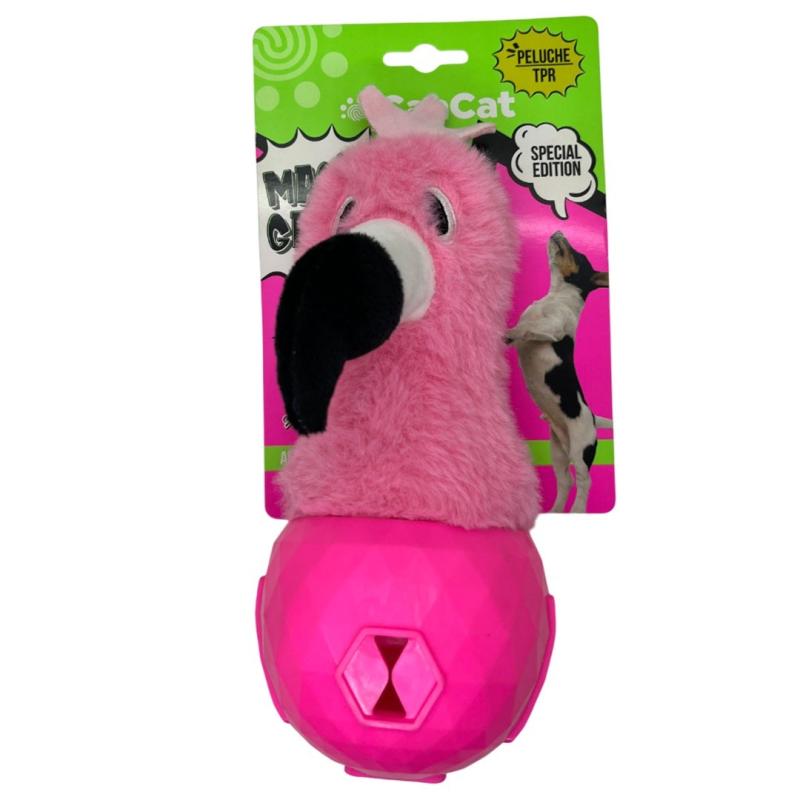 Juguete Peluche Flamenco Para Snacks Perros Cachorros