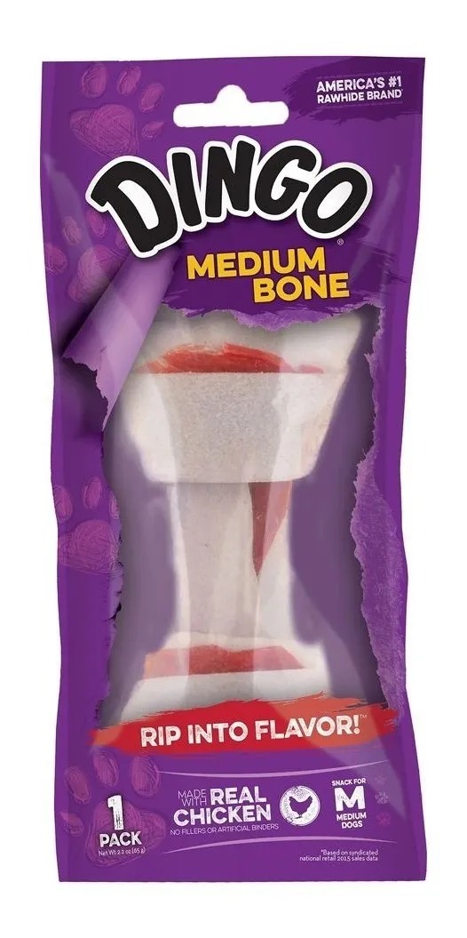 Hueso Snack Dingo Medium 70gr Para Perros Mascotas