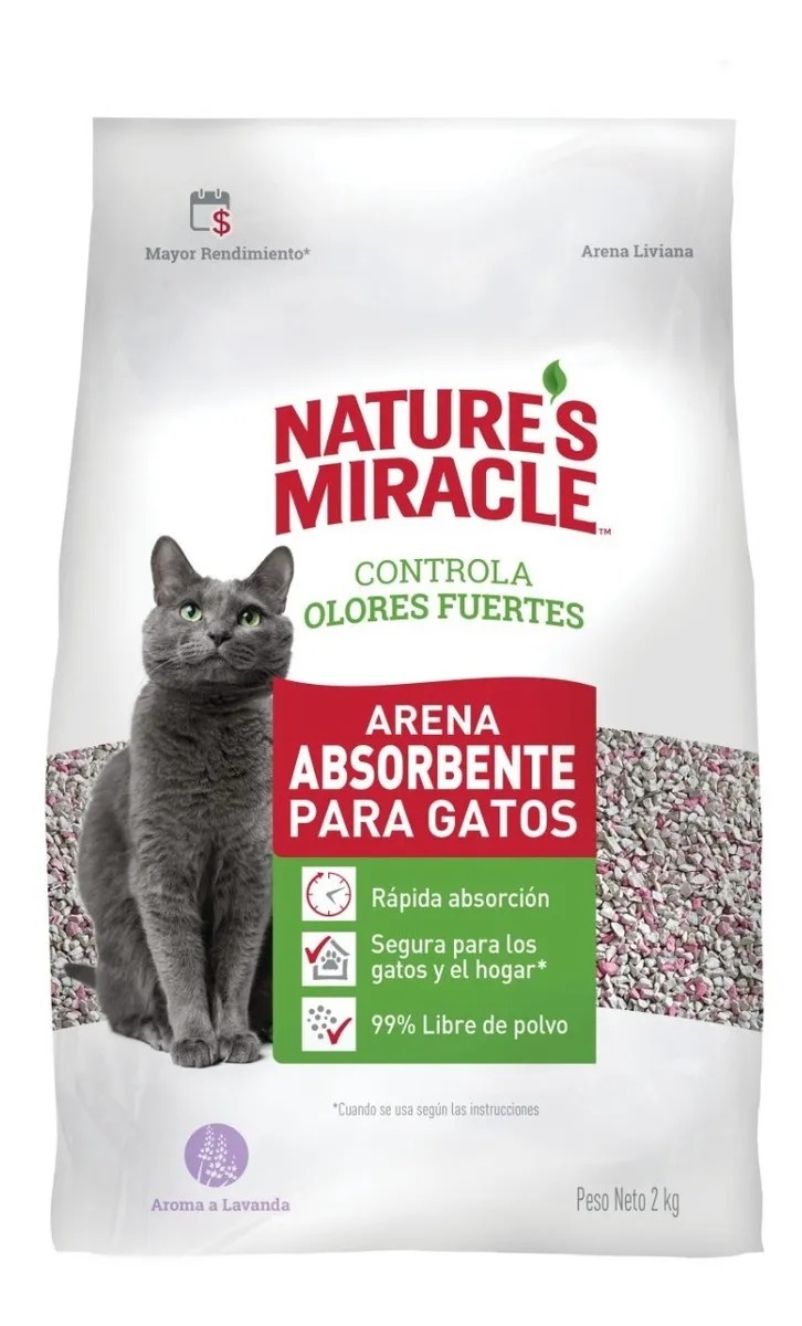 Piedra Natures Miracle Lavanda 2kg Aglomerante Biodegradable