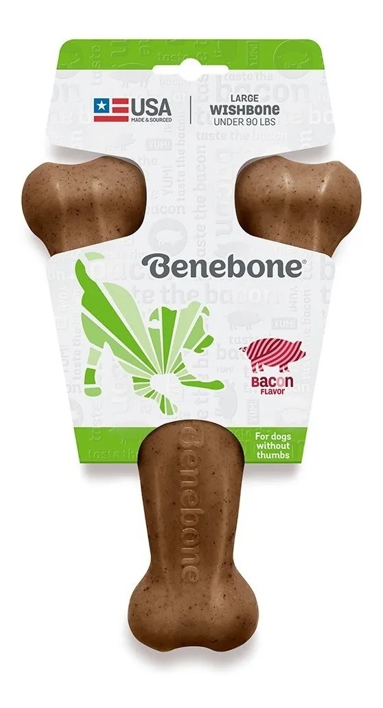 Hueso Masticable Benebone Wishbone Bacon Large Juguete Perro