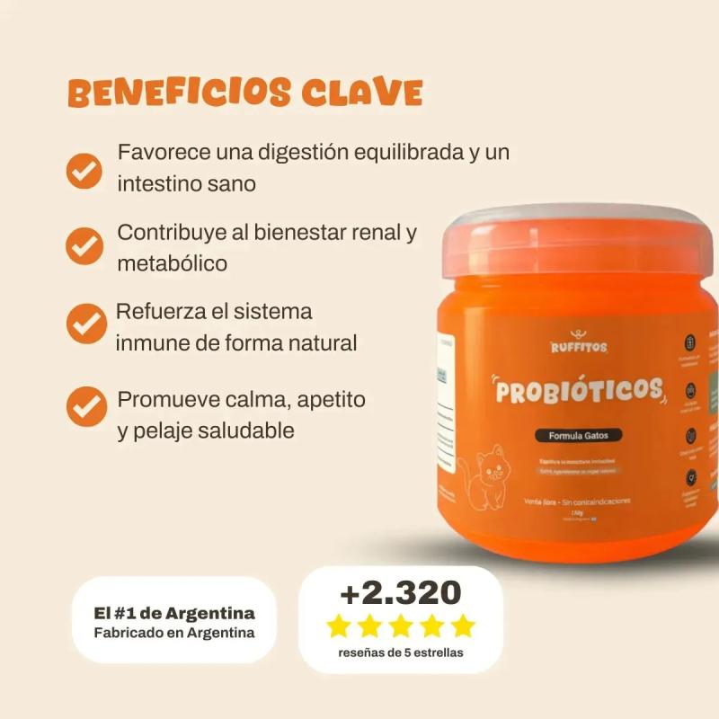 Probioticos Gatos Suplemento Digestivo Alergia Ruffitos 120g