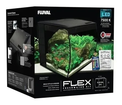 Acuario Pecera Fluval Flexpad 57l Frente Curvo Led Y Filtro