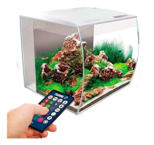 Acuario Pecera Fluval Flexpad 57l Frente Curvo Led Y Filtro
