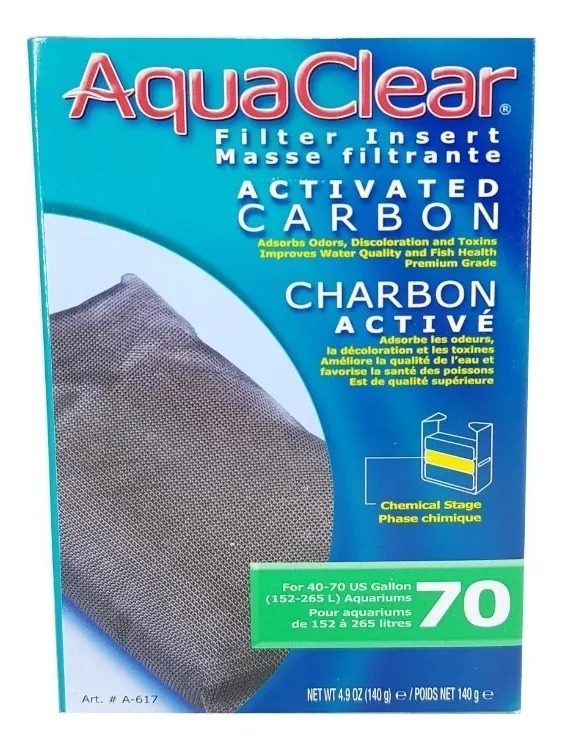 Repuesto Filtro Carbón Activado 70 Para Acuario Peceras