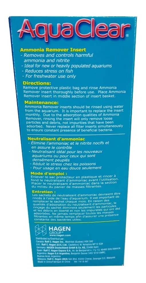 Repuesto Filtro Amoniaco Aquaclear Removedor 70 Acuario