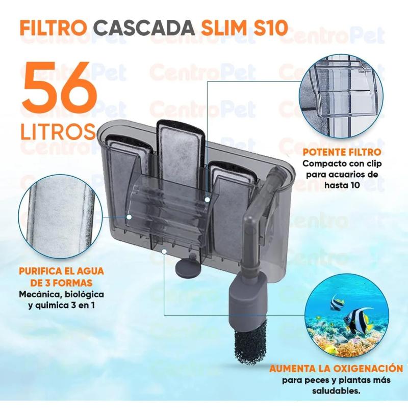 Filtro Cascada Exterior Acuario Pecera Marina Slim S15 57ltr