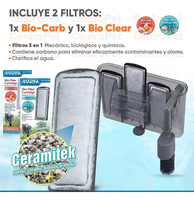 Filtro Cascada Exterior Acuario Pecera Marina Slim S15 57ltr