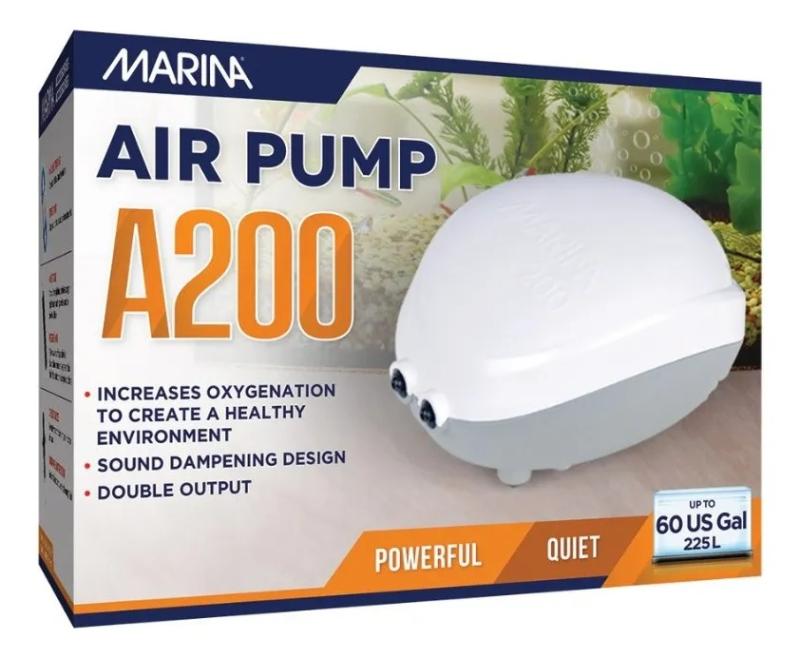 Aireador Bomba Marina A200 2 Salidas Pecera Acuario 225lt